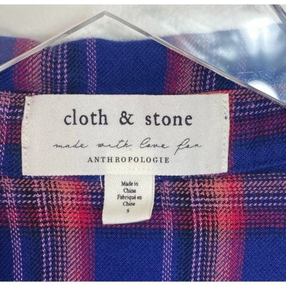 Anthropologie Cloth & Stone Plaid Button Up Shirt - Picture 4 of 9